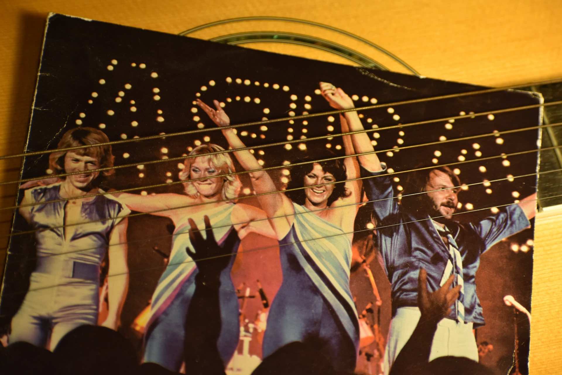 A vinyl record cover of ABBA's Mamma Mia