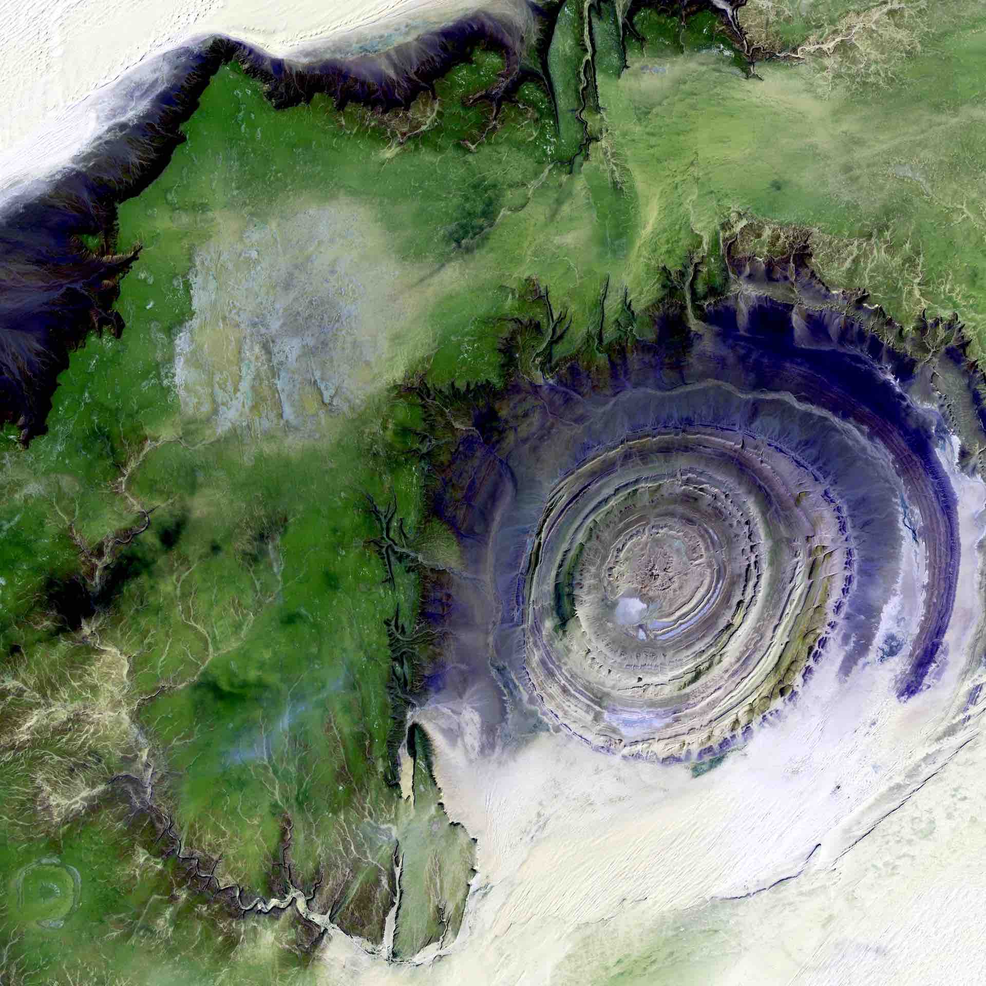 Satellite image of the Richat structure