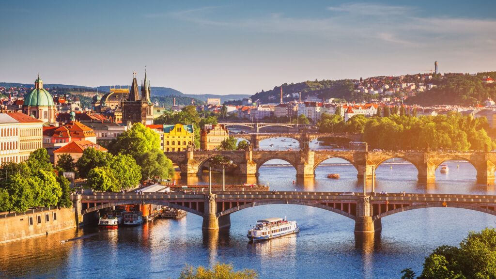 Prague in spring landscape cityscape
