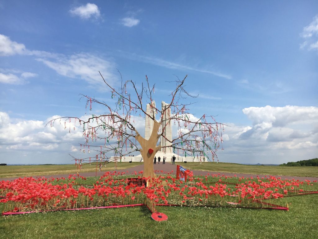 Decorated Memorial on WW1 Battlefield at the Somme