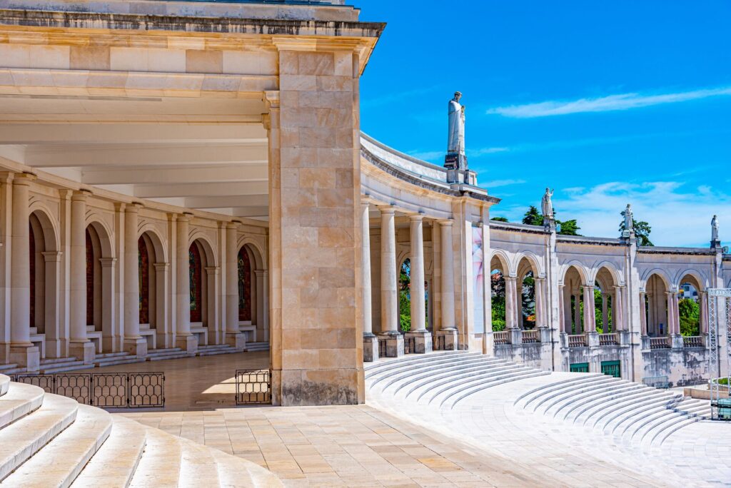 Arcade of the famous sanctuary of Fatima in Portugal