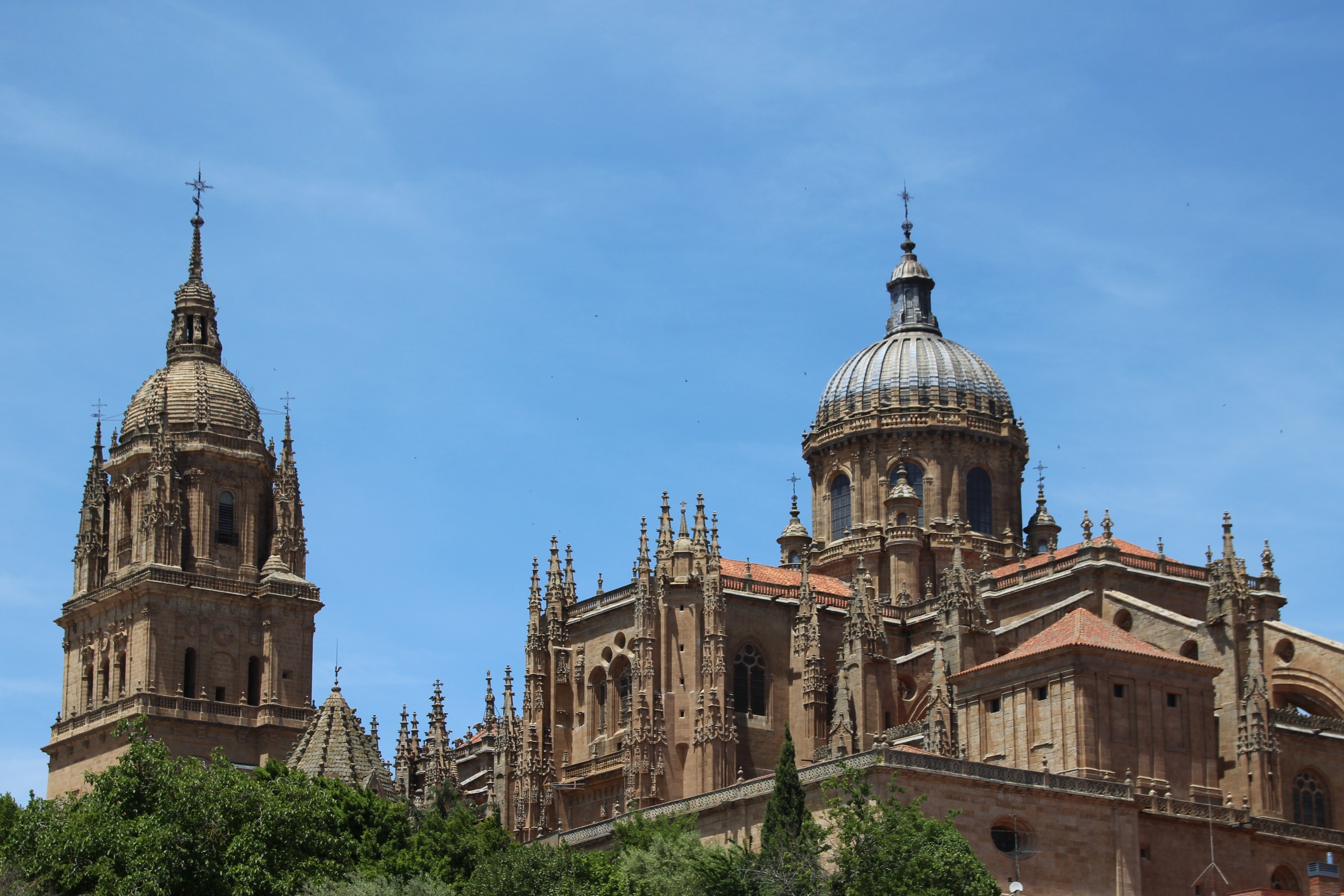 Rooftops of two cathedrals of Salamanca in Spain