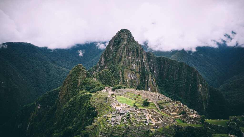 aerial view of Machu picchu