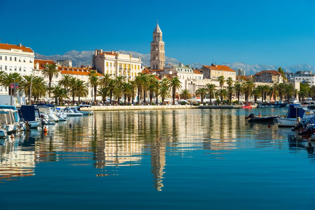 White buildings at the water's edge in Split, Croatia