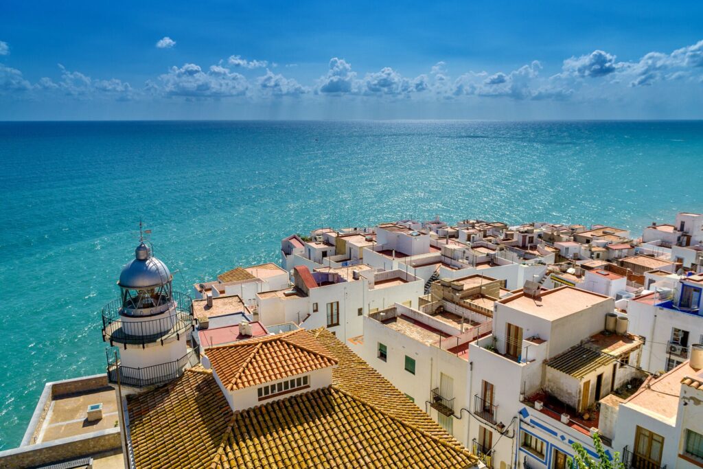 A Spanish coastal town with miles of bright blue sea