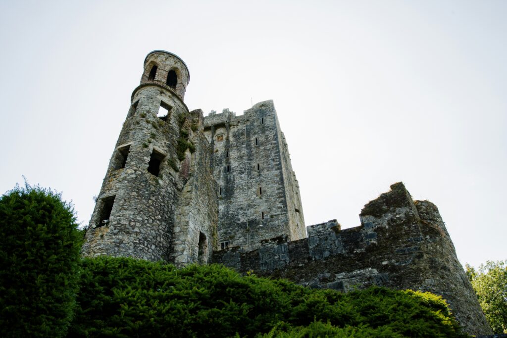 view of blarney castle from below
