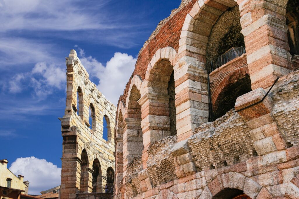 close up of verona arena, italy