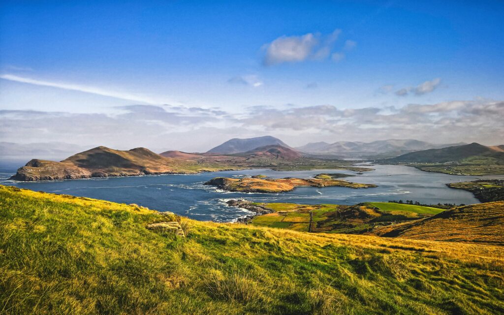 sunny day at ring of kerry in ireland in september