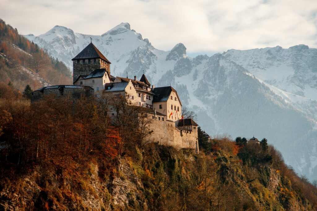 Vaduz castle on the hillside in Liechtenstein