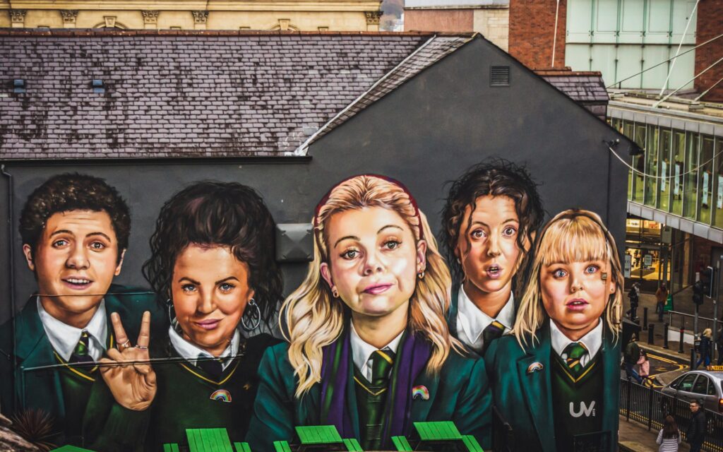 Mural of Derry Girls