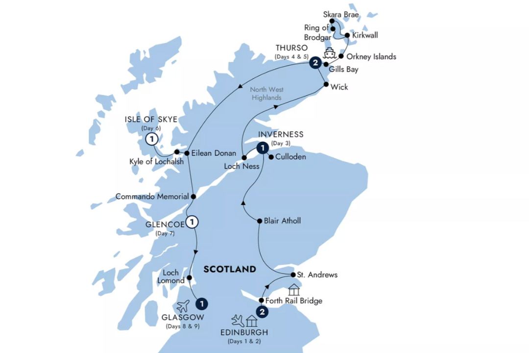 map of scotland trip
