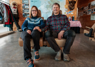 Martin Buser sat next to his wife