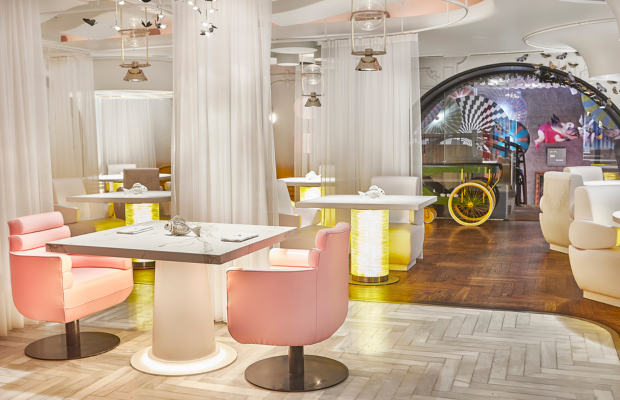 interior of Diverxo, Madrid, Spain