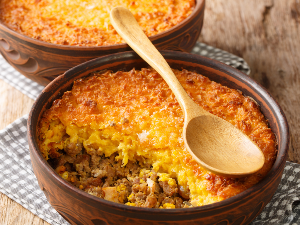 Pastel de Choclo, traditional South American food in Chile