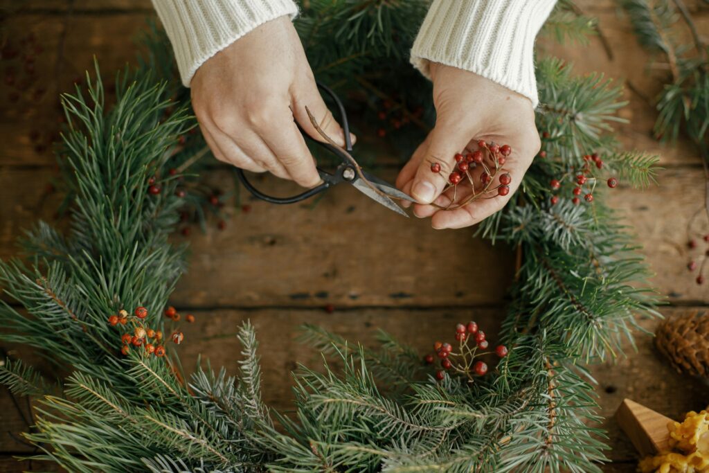 making a wreath