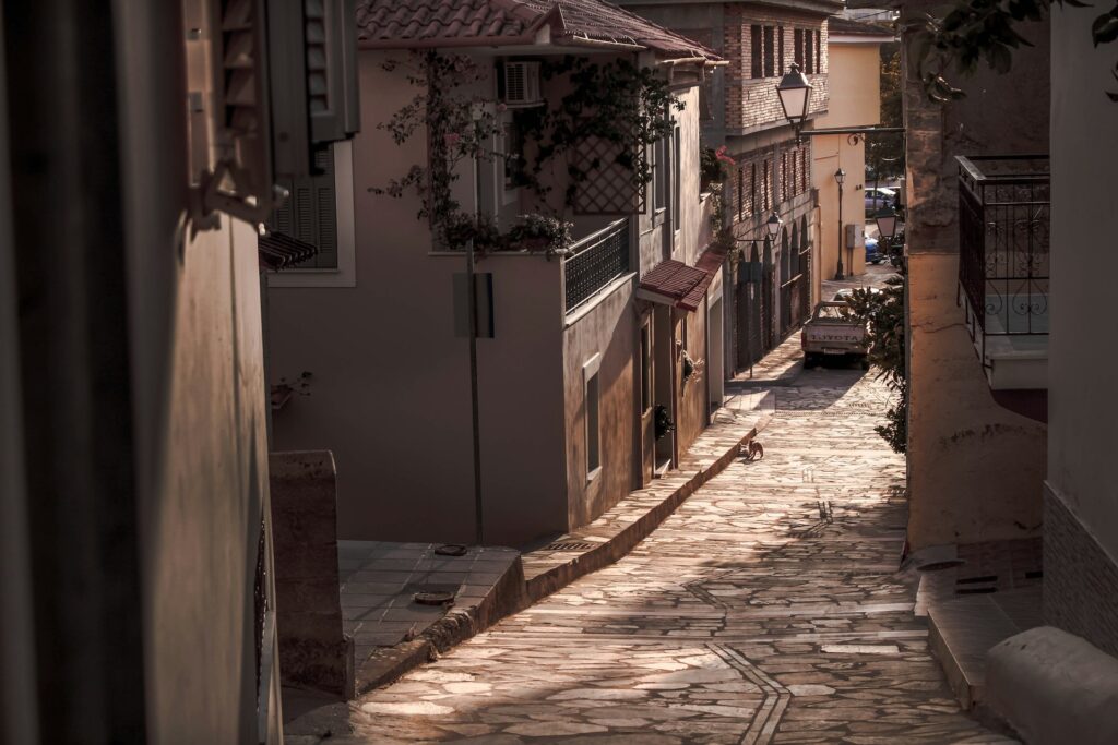 Cobbled streets of Old Town Kalamata