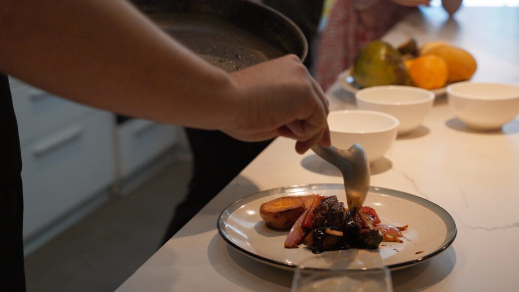 Chef Ignacio making food in Lima