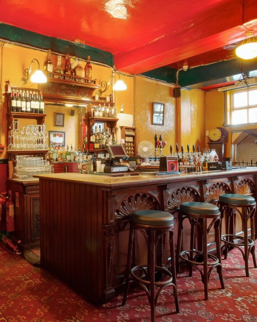 Interior of a traditional Irish pub