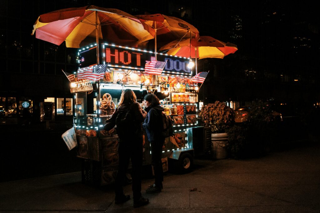 new york hot dog cart
