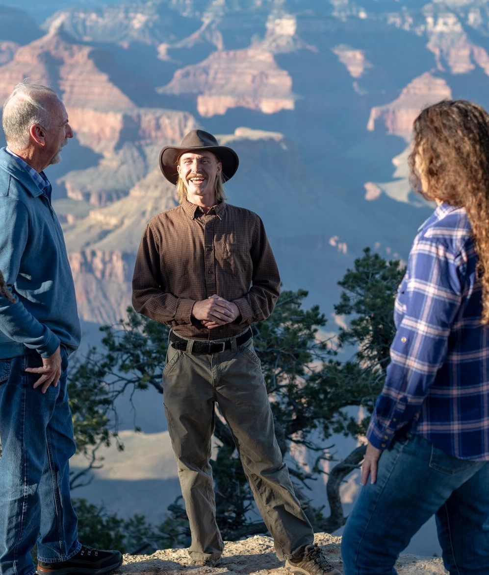 Canyon Tim with guests at the Grand Canyon, USA