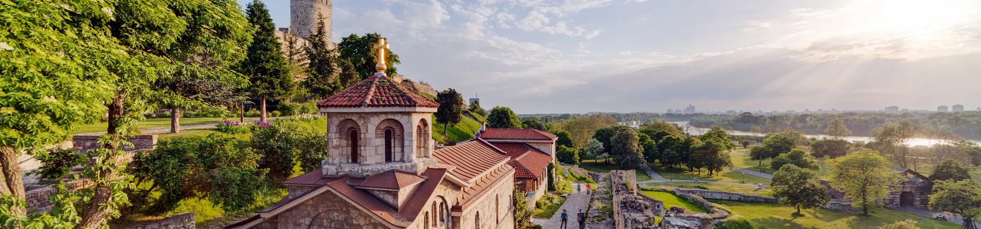 Serbia, monument of Karadjordje with the Church