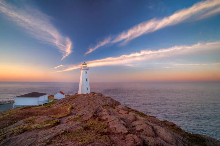 Canada, Newfoundland, Cape Spear Lighthouse, Summer, Sunset 200549996 001