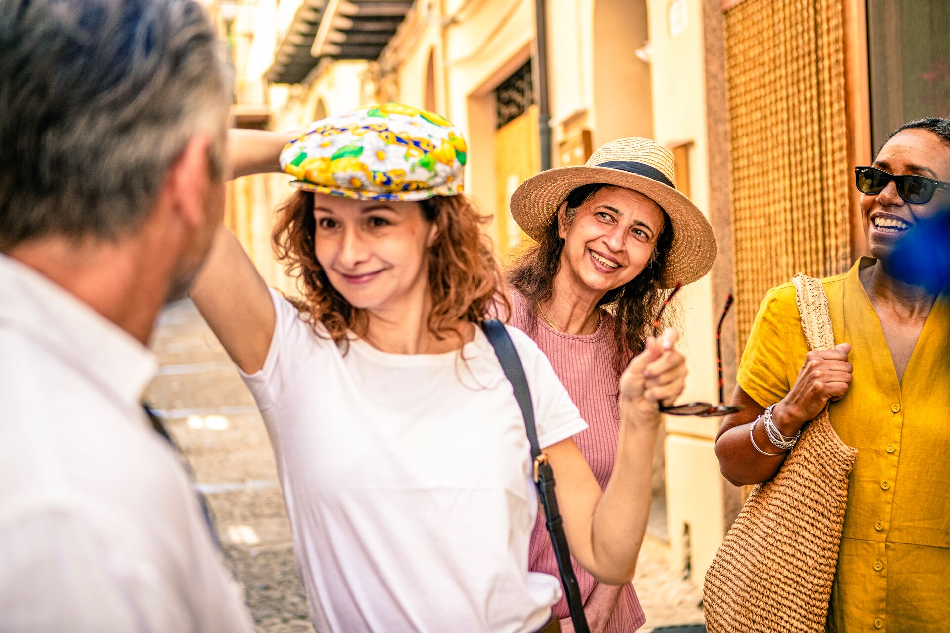 Guests shopping in Cefalu, Sicily