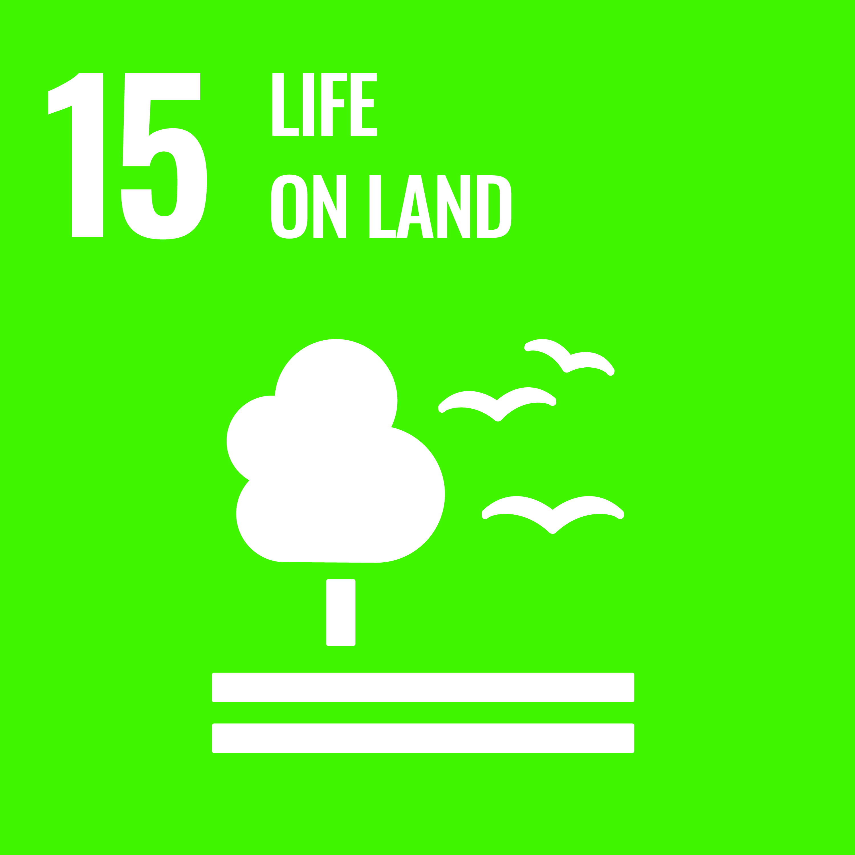 '15 Life on Land' against green background