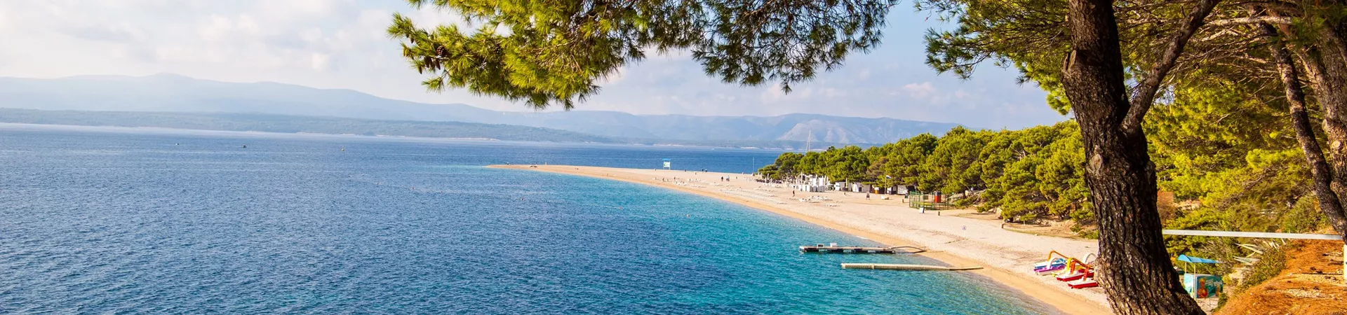 Sunny beach in Croatia in the Adriatic Sea