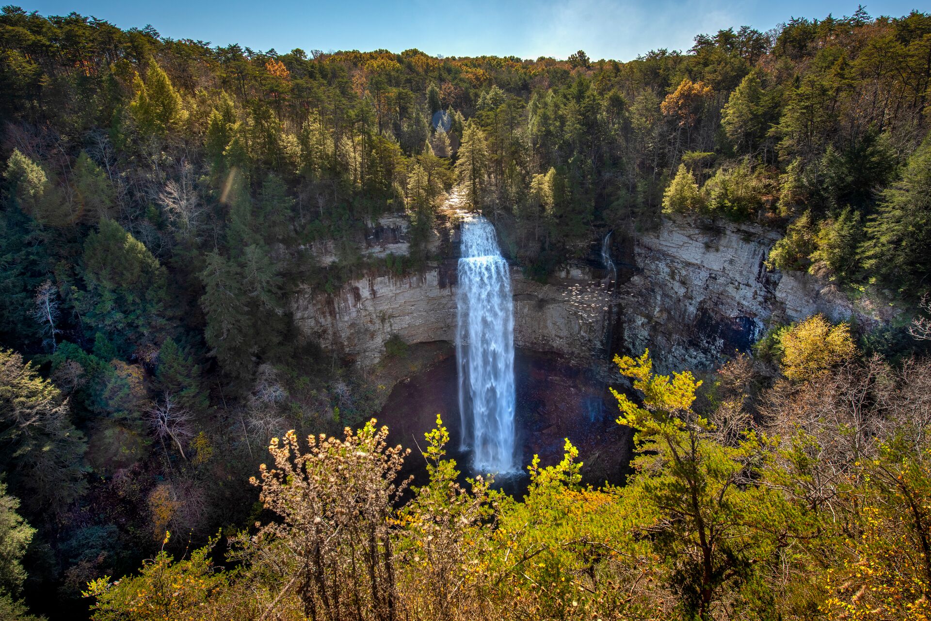 A mountain waterfall on the Appalachian Trail in Eastern USA