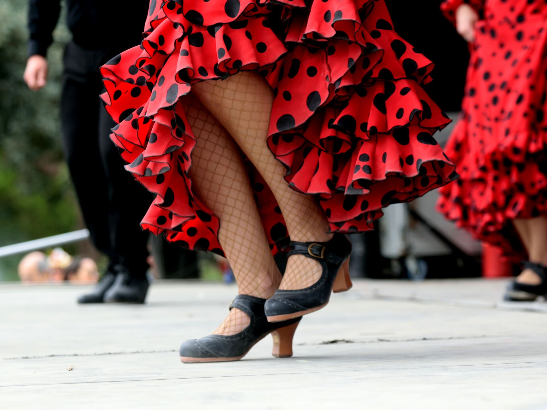 Flamenco dancing in a traditional costume