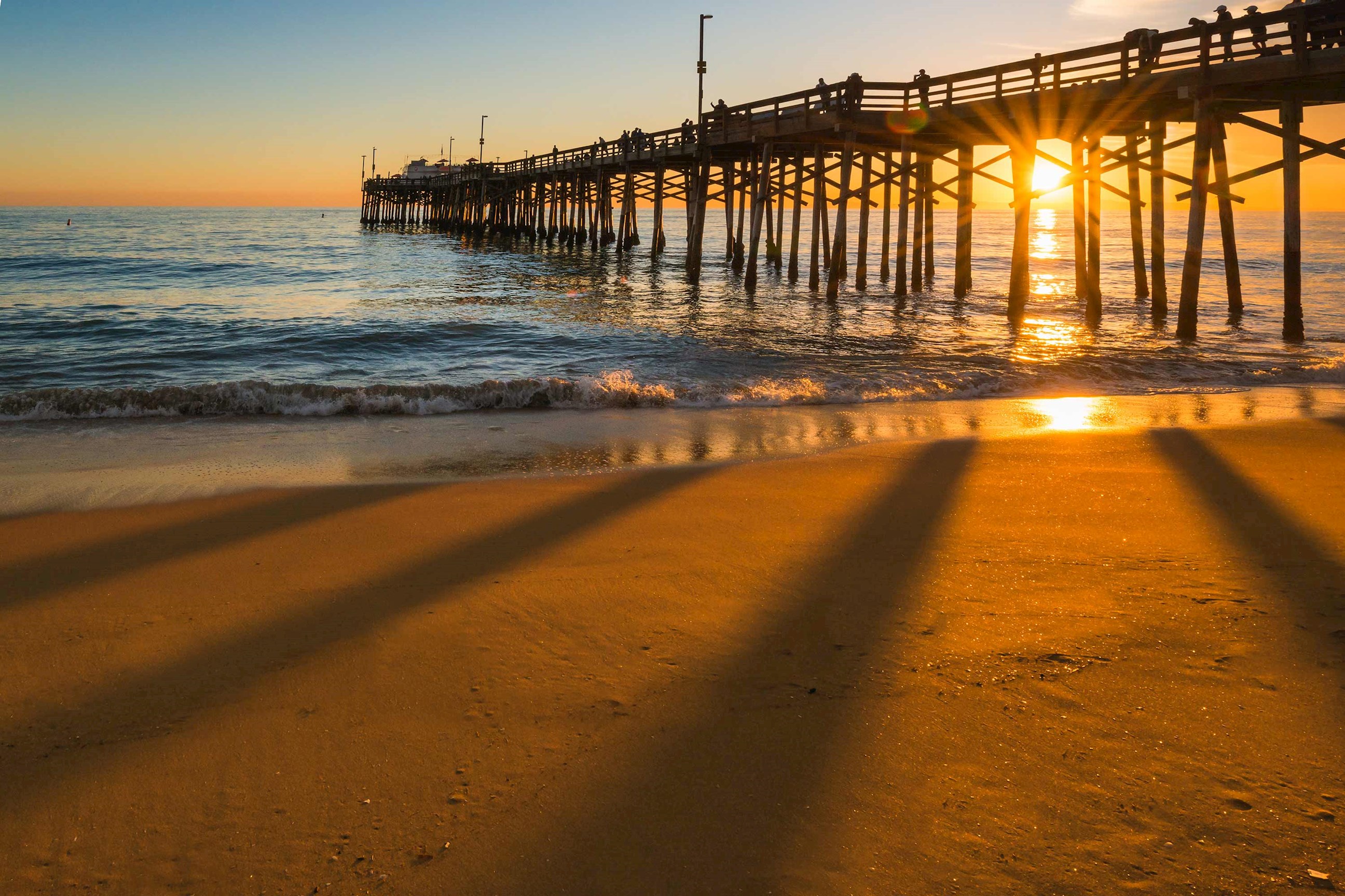 Beach Pier at Newport Beach in California, West Coast USA