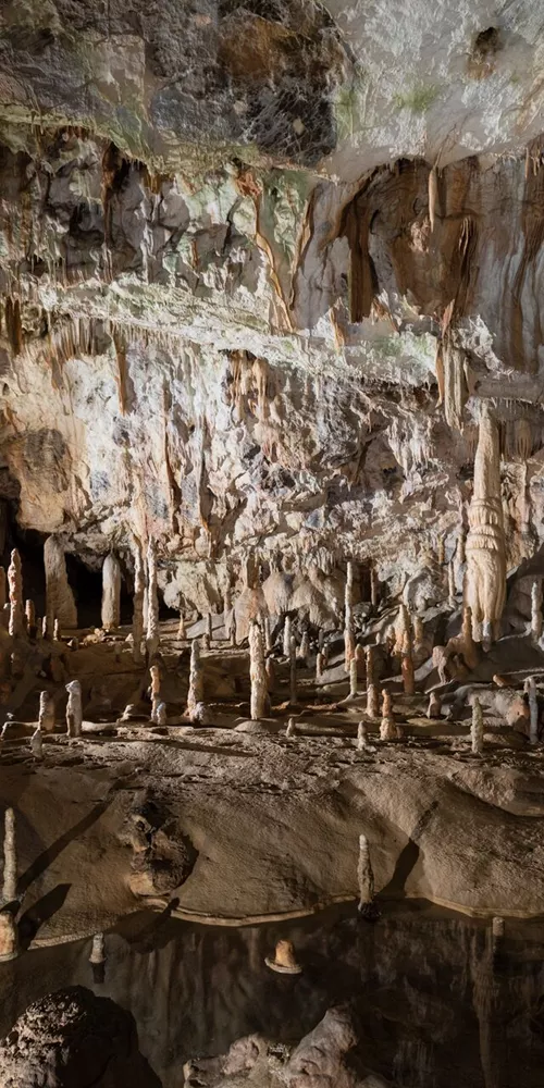 Large World Famous Cave Postojna In Slovenia With Stalactites And Stalagmites 880385884