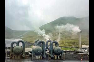 The geothermal power plant in hellisheidavirkjun, Iceland