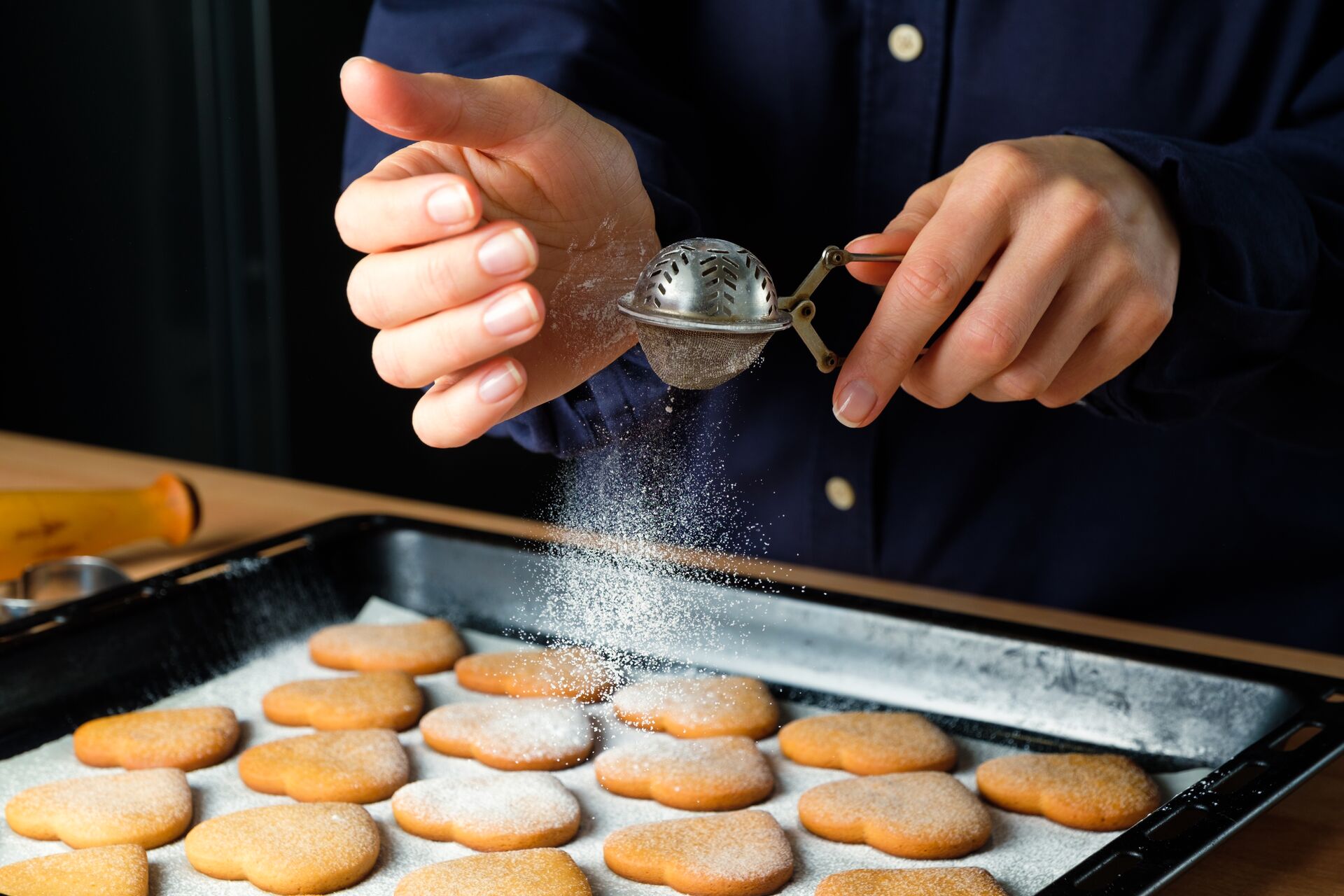 Woman baking gingerbread