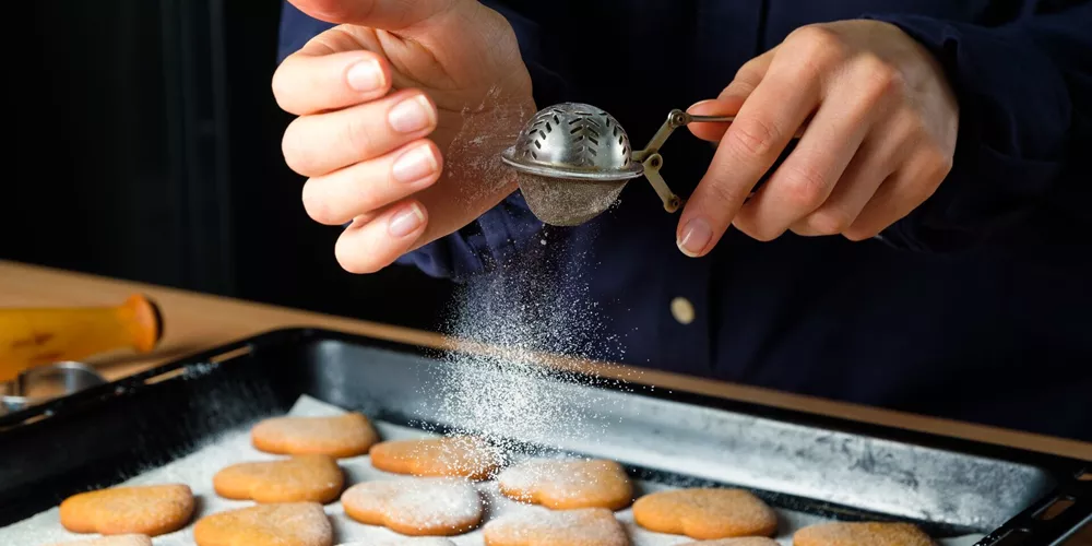 Woman baking gingerbread