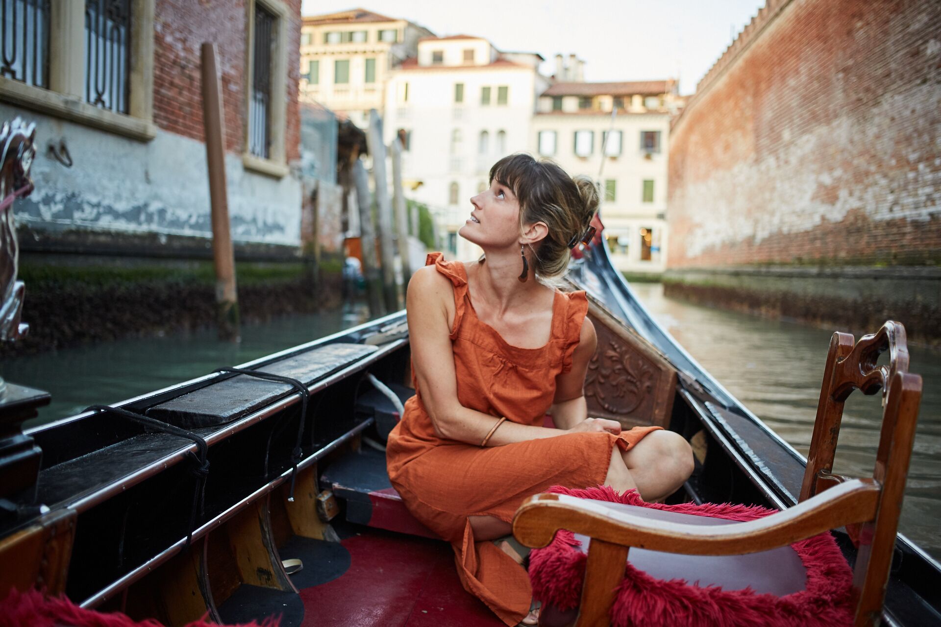Woman In A Gondola in Venice, Italy