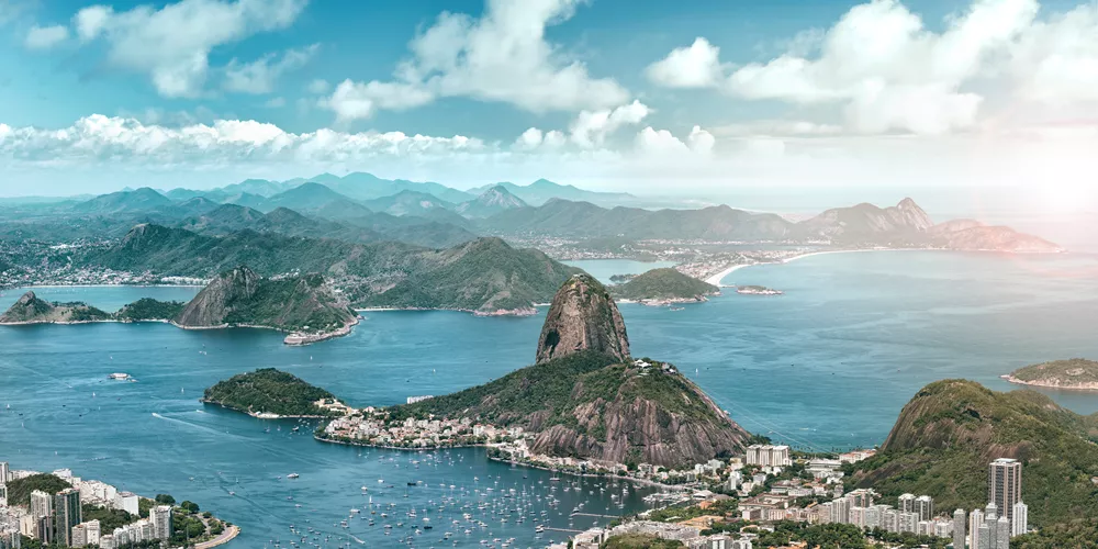 Aerial View Of Rio De Janeiro Brazil With Guanabara Bay And Sugar Loaf 1143592196