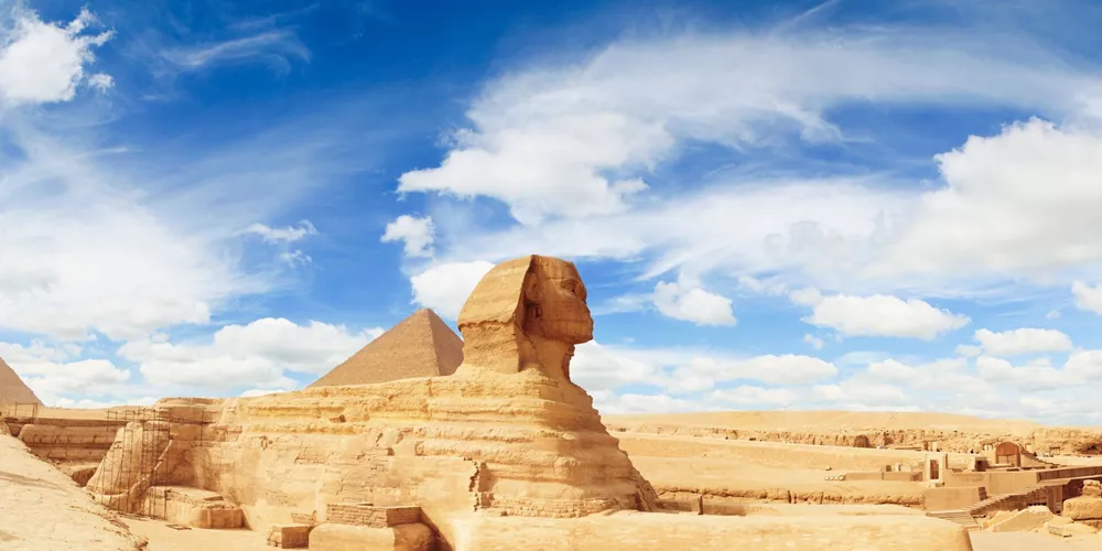 The Great Sphinx, next to the pyramids of Giza in Egypt
