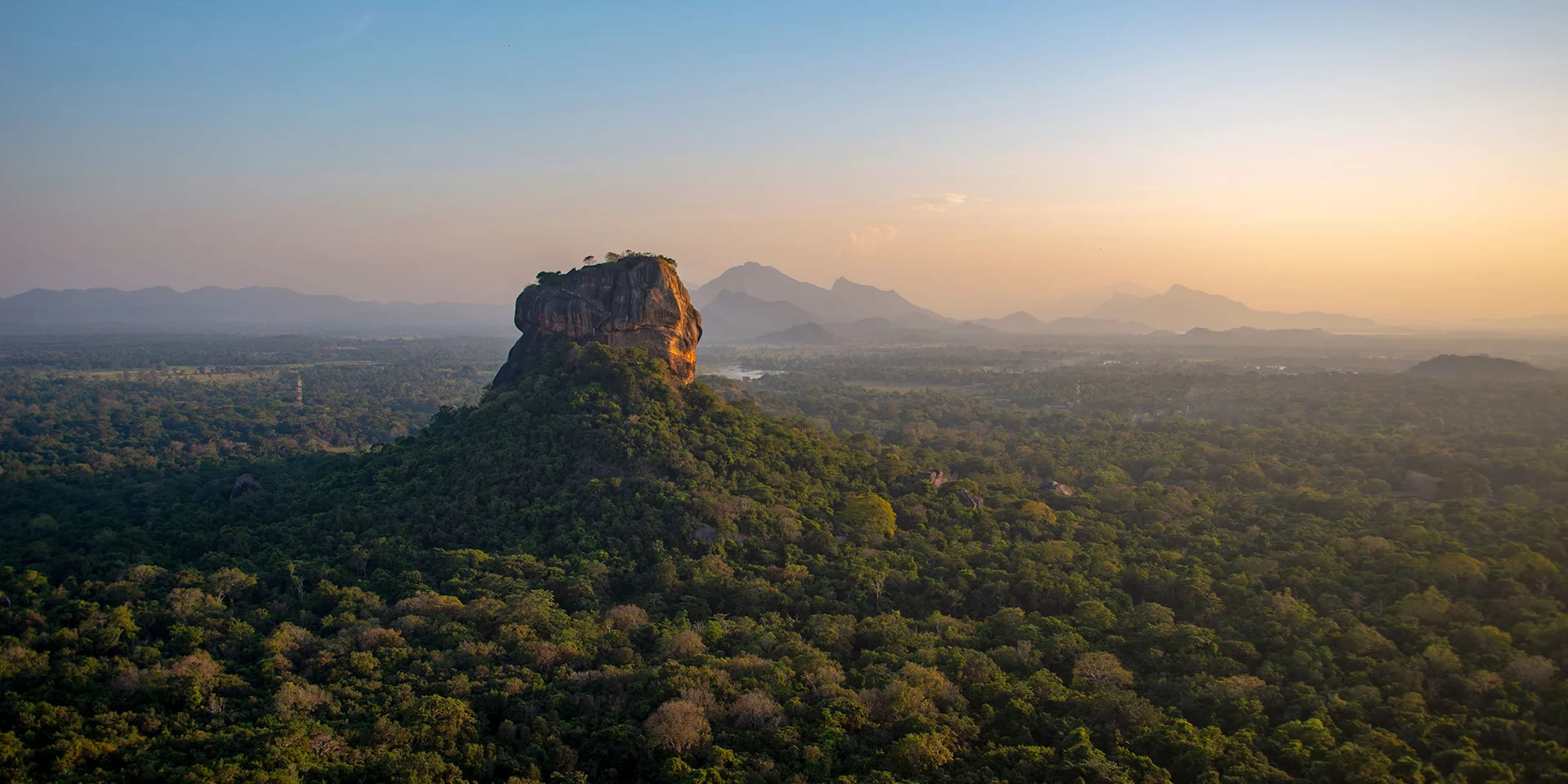 Panoramic view of the Sigiriya Lions Rock in Dambulla, Sri Lanka
