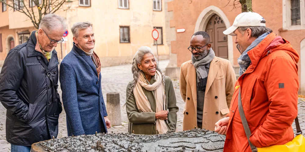 Guests Exploring Rothenburg Ob Der Tauber, German