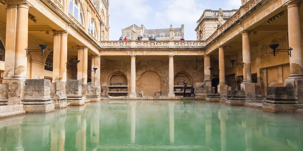The Roman Baths of Bath in Somerset, England UK