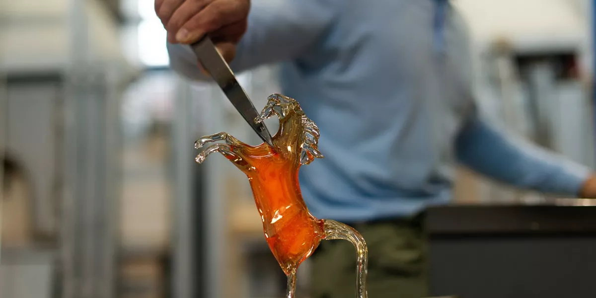 Murano glass making demonstration in Venice, Italy