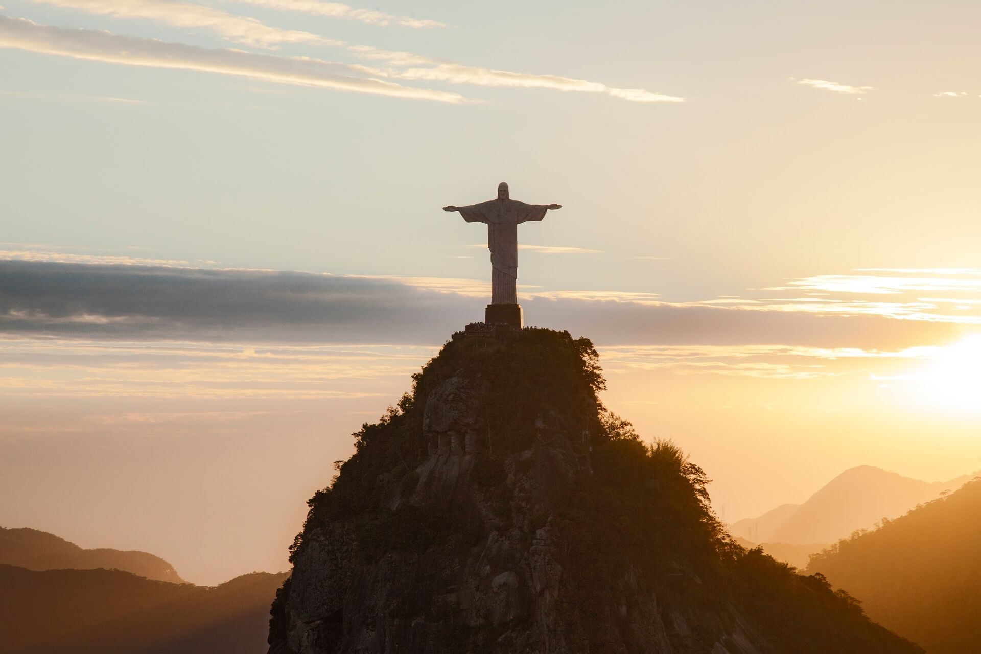 View Onto Corcovado At Sunset in Rio de Janeiro, Brazil
