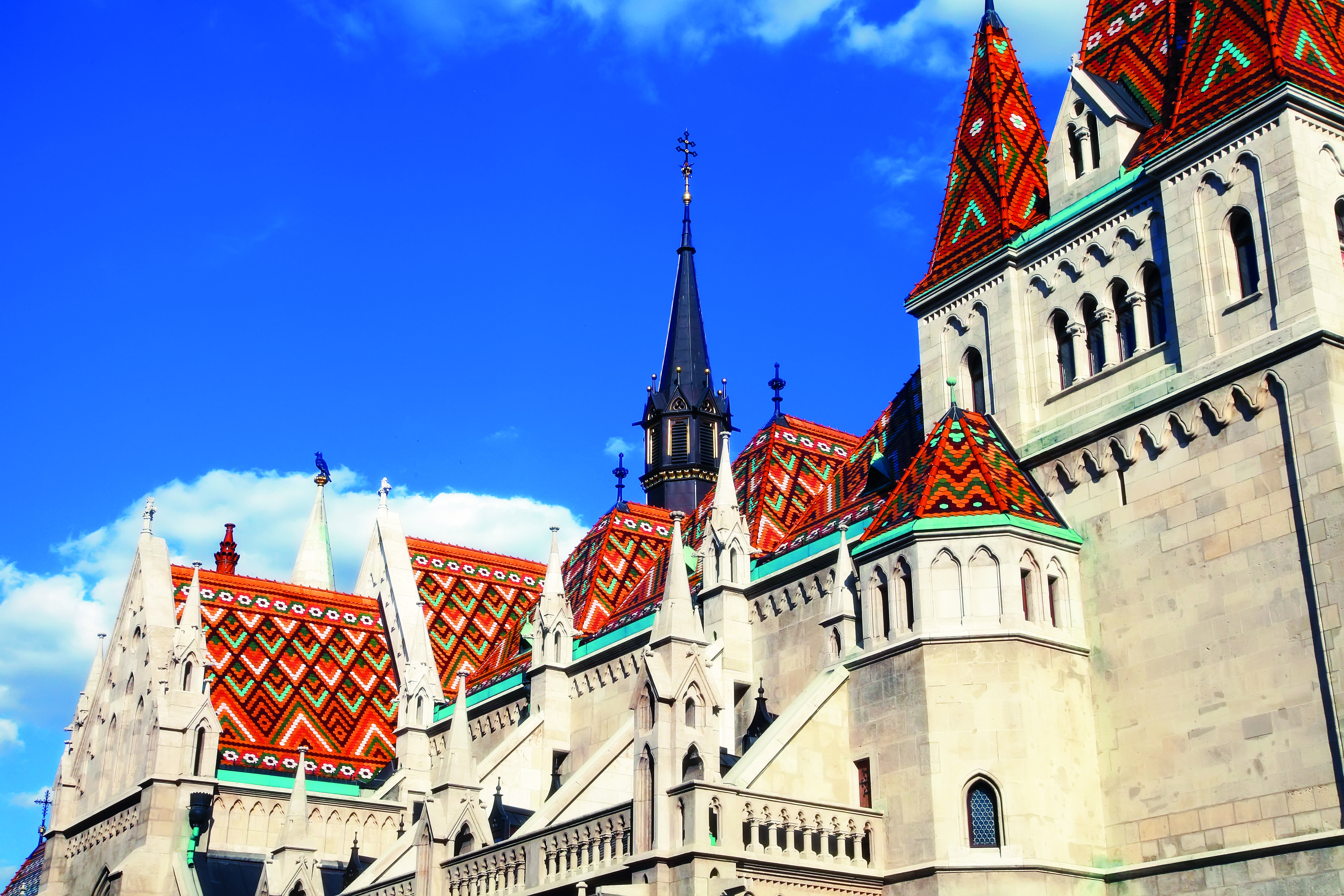 Roof of Matthias church Budapest, Hungary