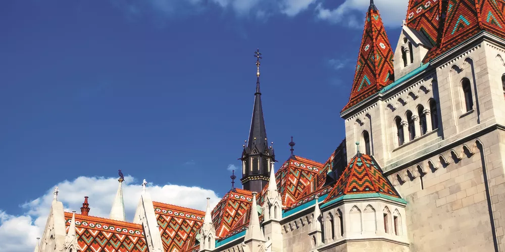 Roof of Matthias church Budapest, Hungary