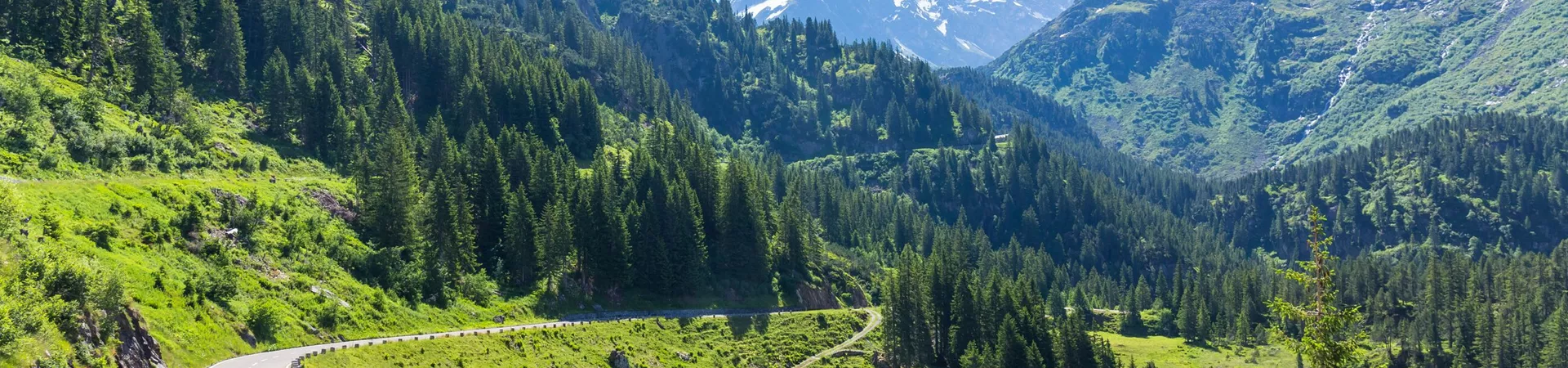 Beautiful Mountain Landscape, Alpine Road Through Pass, Switzerland