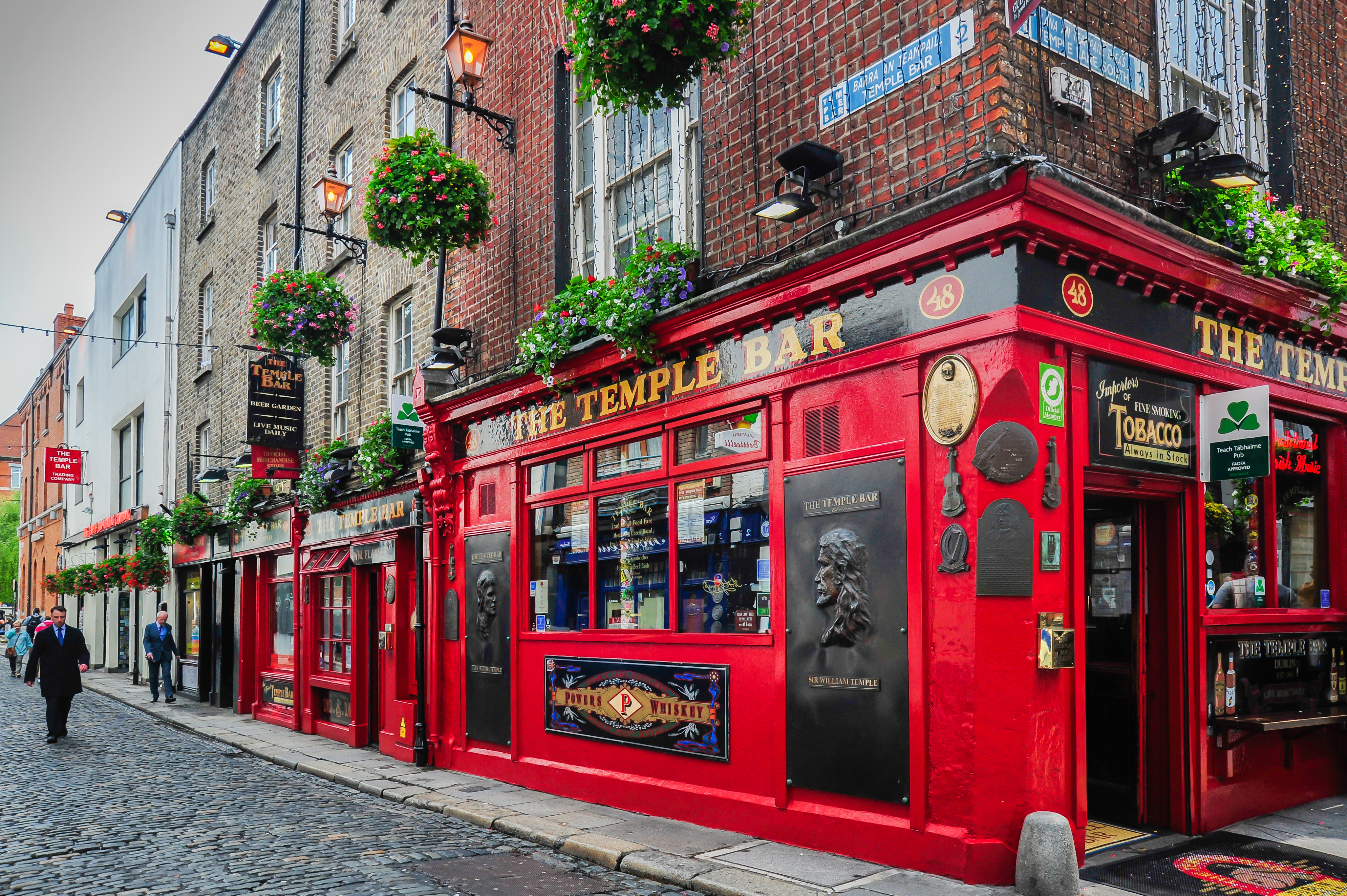 A Man Walks Down Dame Street Near The Temple Bar 655897092