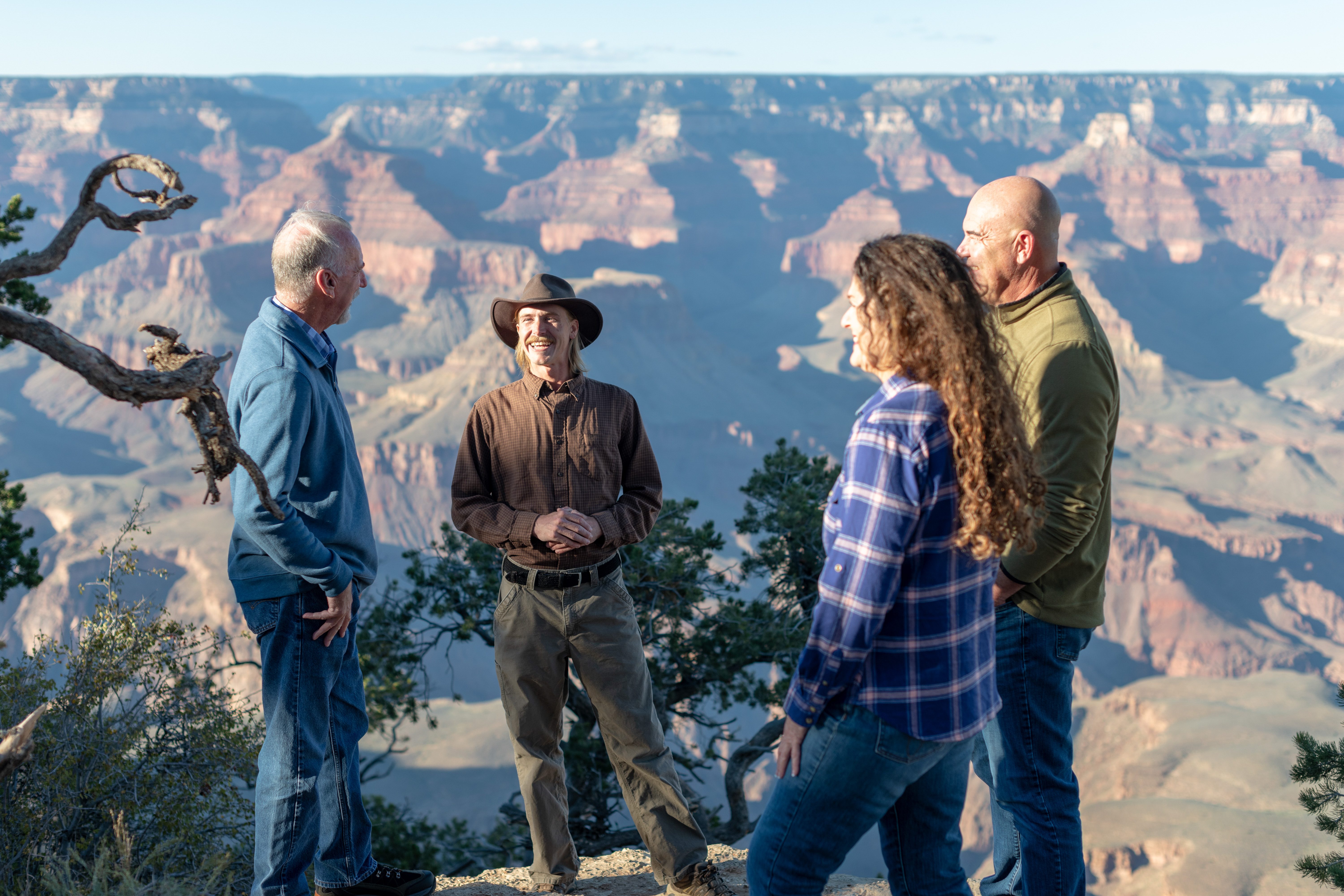 Tourists Talking in the Mountains