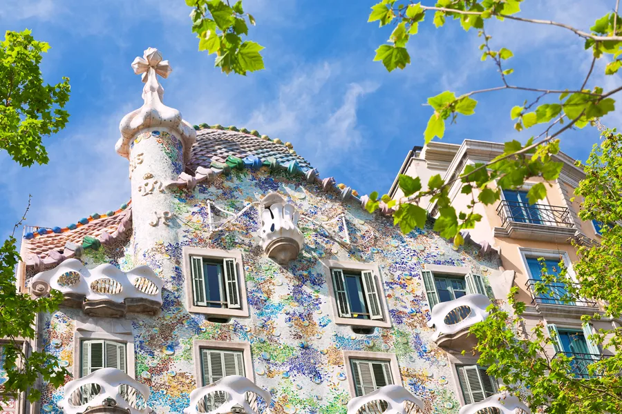 Casa Batllo, Barcelona On A Sunny Spring Day